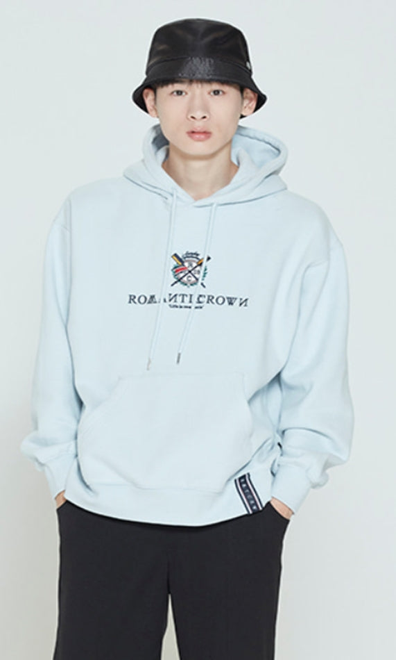 ロマンティッククラウン(ROMANTIC CROWN) RMTCRW PADDLING LOGO HOODIE_SKY BLUE