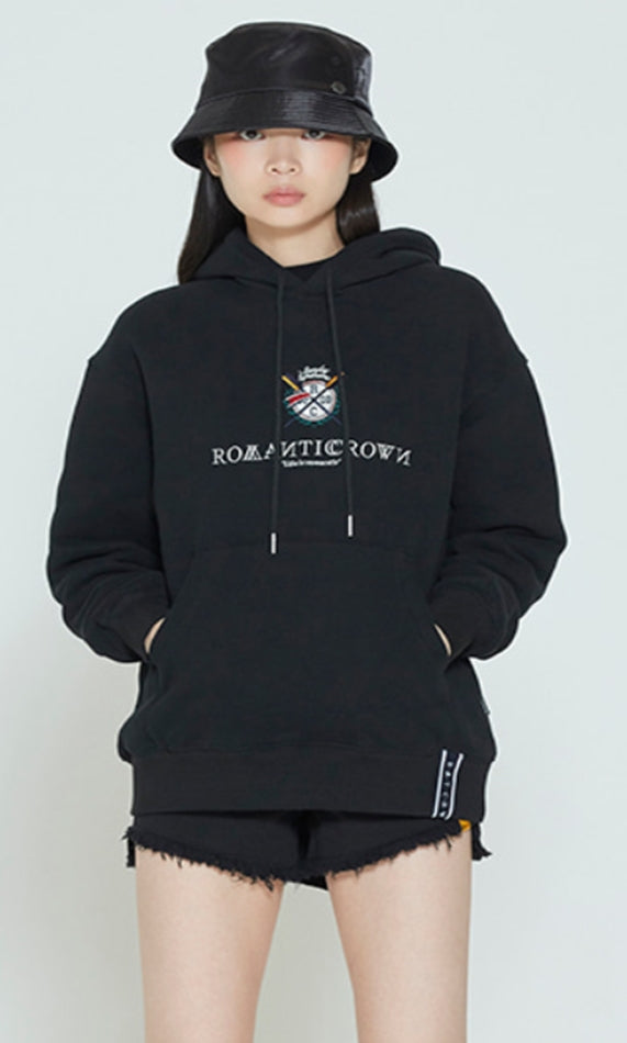 ロマンティッククラウン(ROMANTIC CROWN) RMTCRW PADDLING LOGO HOODIE_BLACK