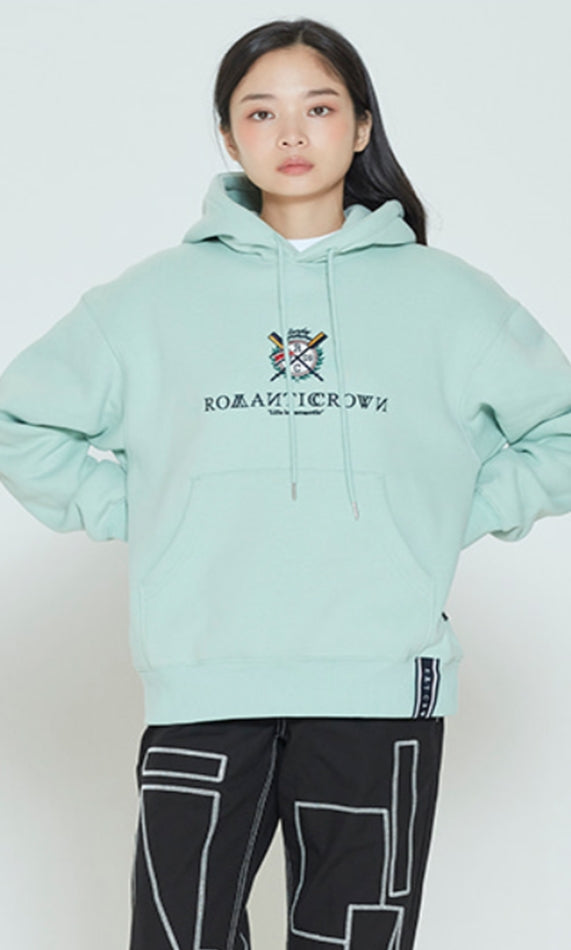 ロマンティッククラウン(ROMANTIC CROWN) RMTCRW PADDLING LOGO HOODIE_LIGHT GREEN