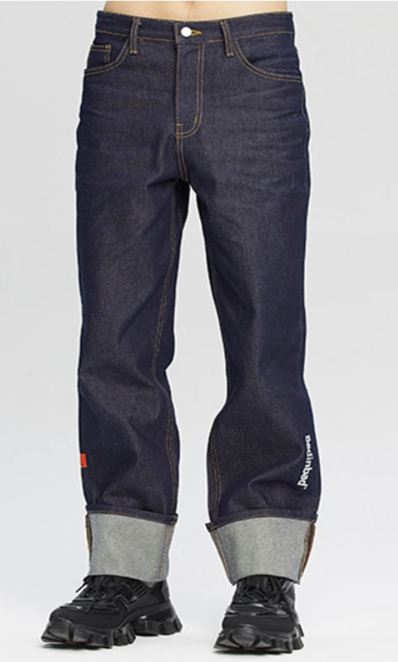 ベドインベド(BADINBAD)  PLAIN ROLL UP DENIM_BLUE