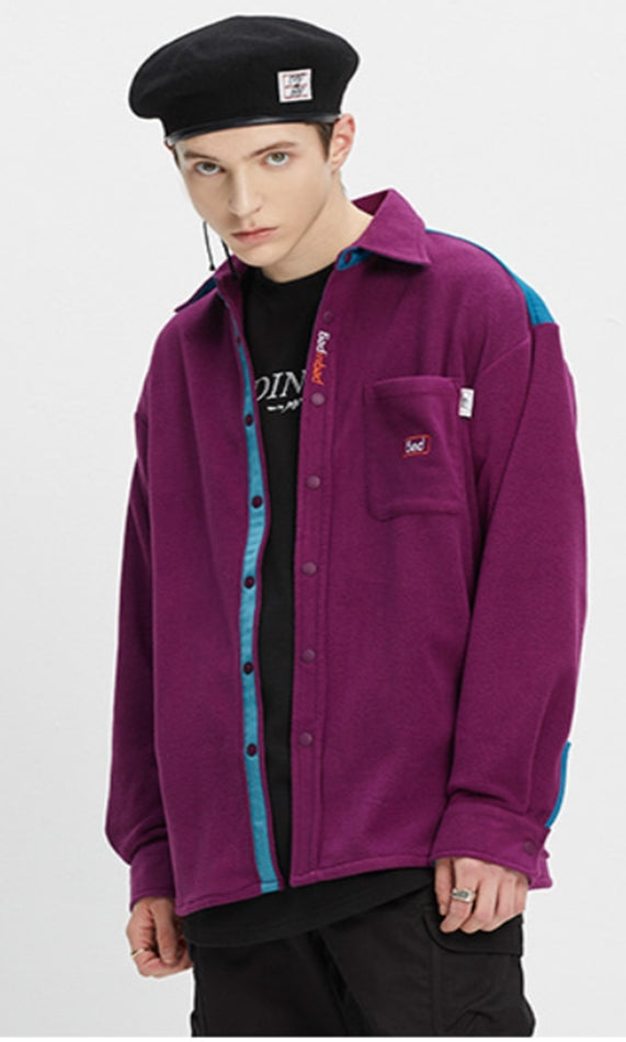 ベドインベド(BADINBAD)  BAD FLEECE SHIRT_PURPLE