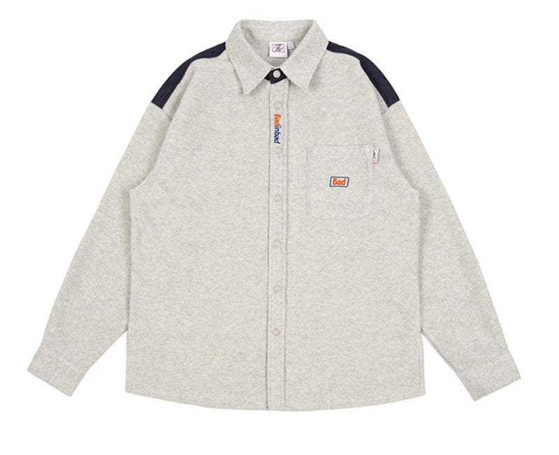 ベドインベド(BADINBAD)  BAD FLEECE SHIRT_MELANGE IVORY