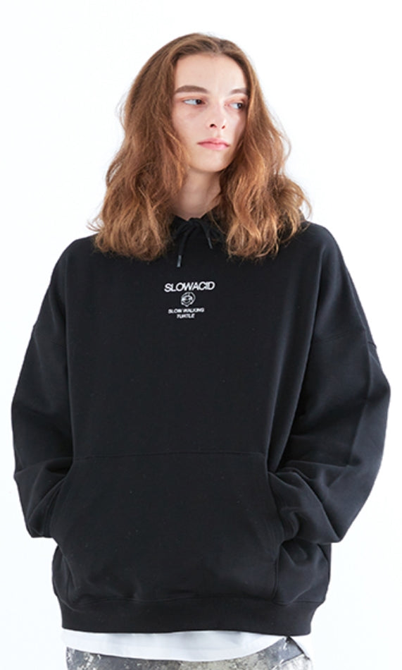スローアシッド(SLOW ACID)  Turtle Logo Hoodie (BLACK)
