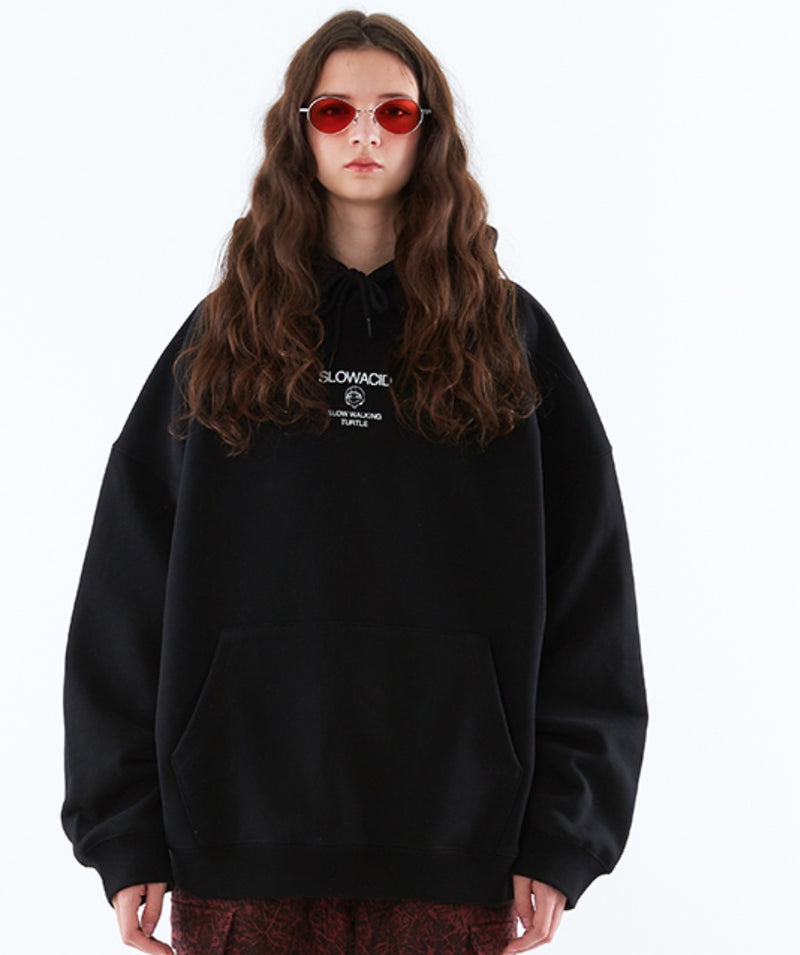 スローアシッド(SLOW ACID)  Turtle Logo Hoodie (BLACK)