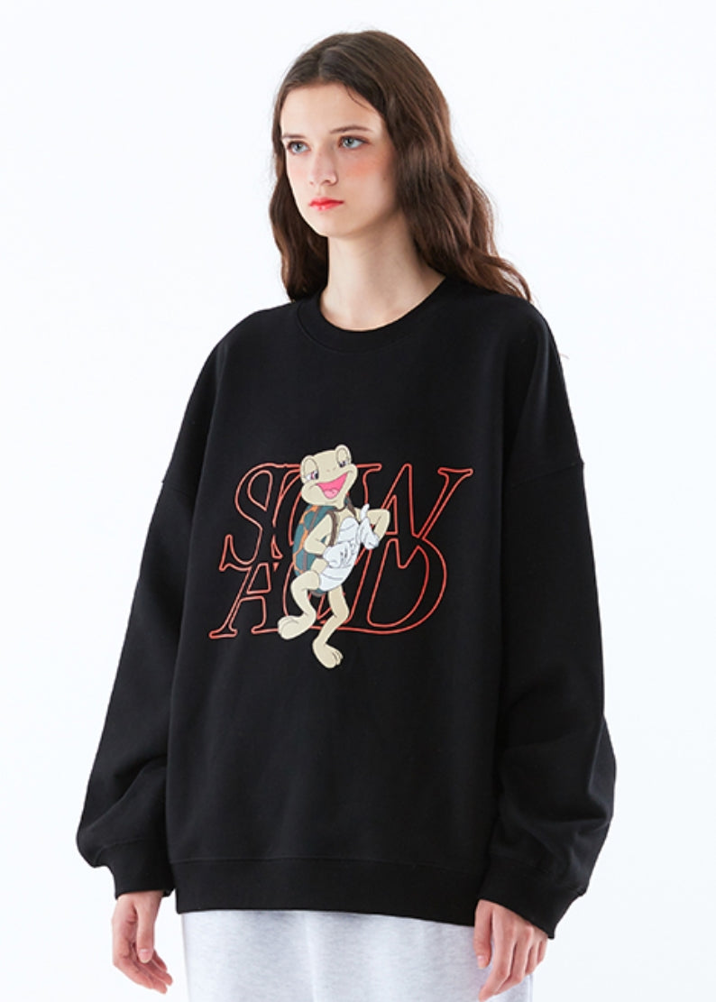 スローアシッド(SLOW ACID)   Color Turtle Sweatshirt (BLACK)