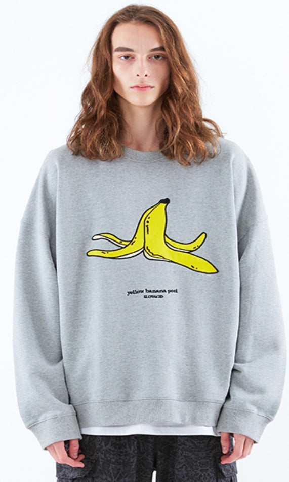 スローアシッド(SLOW ACID)   Banana Embroidery Sweatshirt (GRAY)