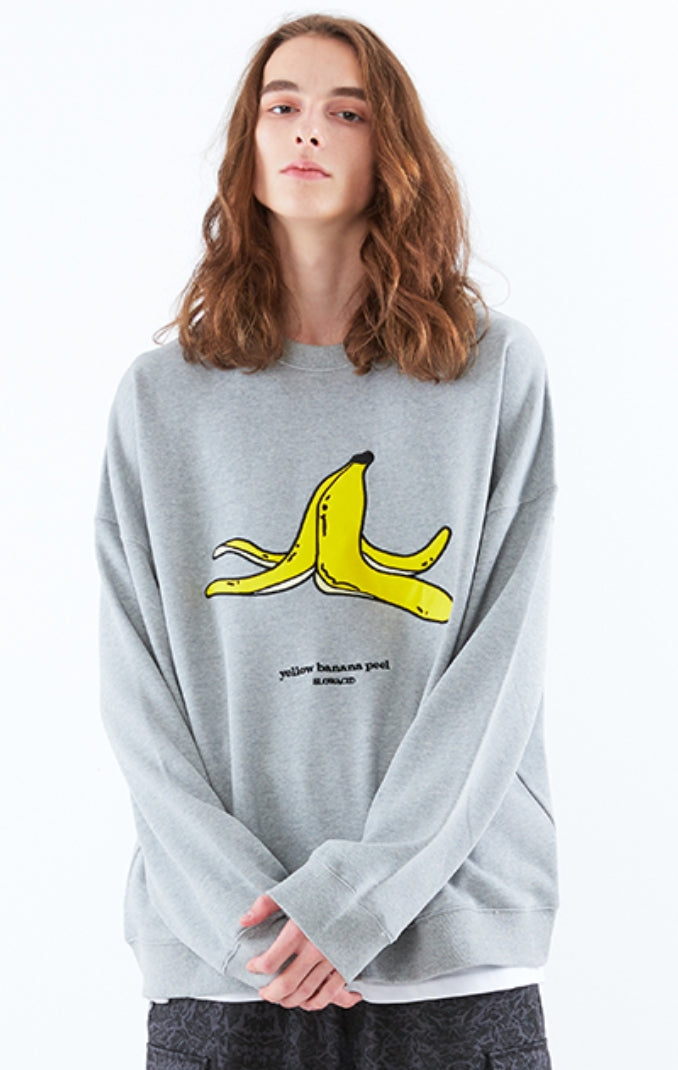 スローアシッド(SLOW ACID)   Banana Embroidery Sweatshirt (GRAY)