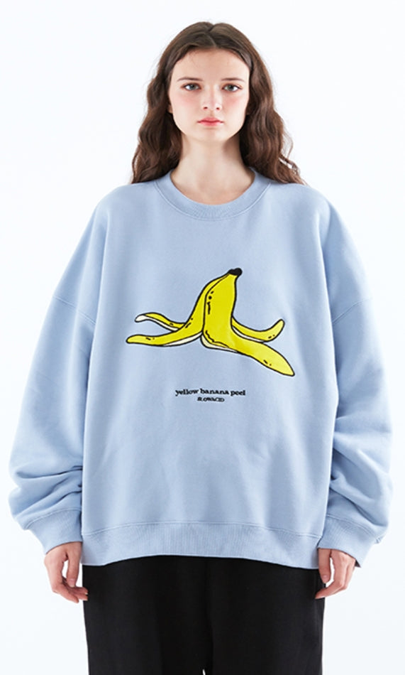 スローアシッド(SLOW ACID)   Banana Embroidery Sweatshirt (SKYBLUE)