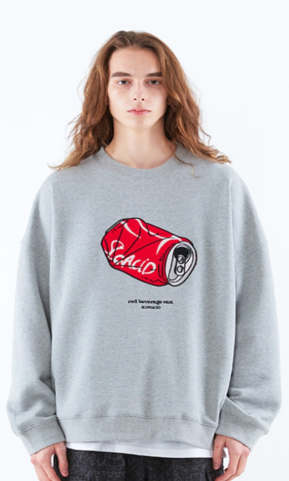 スローアシッド(SLOW ACID)    Can Embroidery Sweatshirt (GRAY)