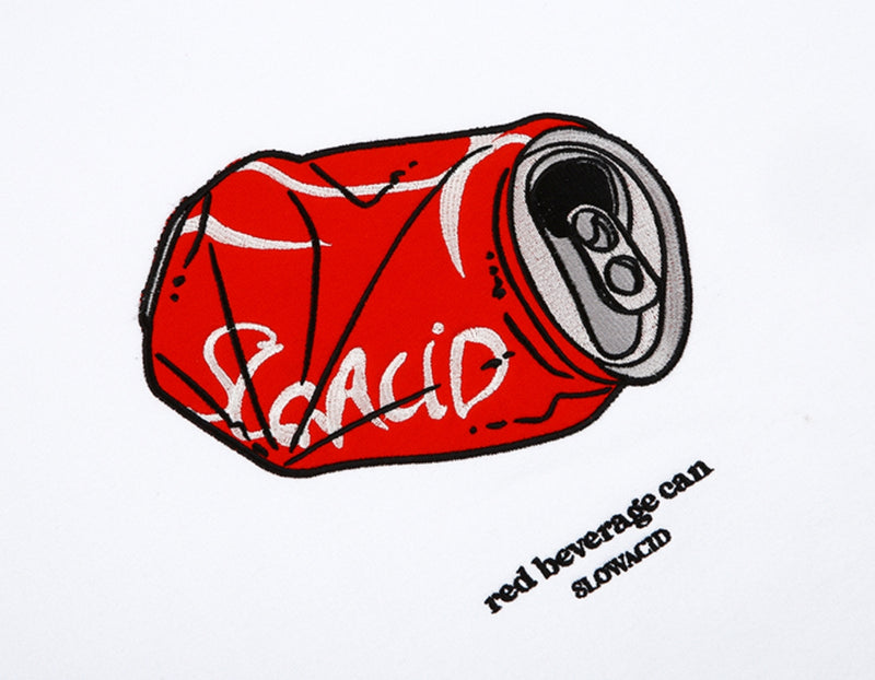 スローアシッド(SLOW ACID)    Can Embroidery Sweatshirt (WHITE)