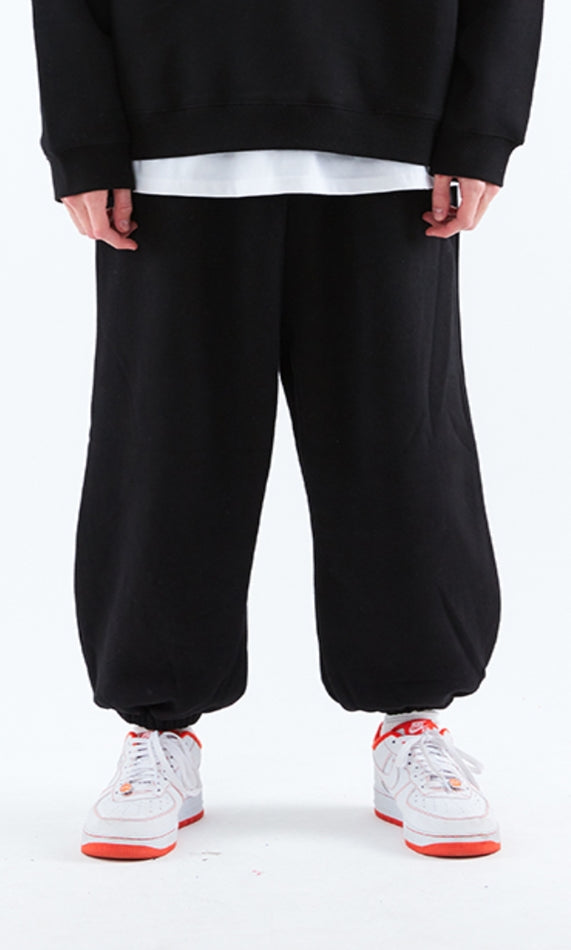 スローアシッド(SLOW ACID)  Wide Keyring Napping Sweatpants (NAPPING / BLACK)