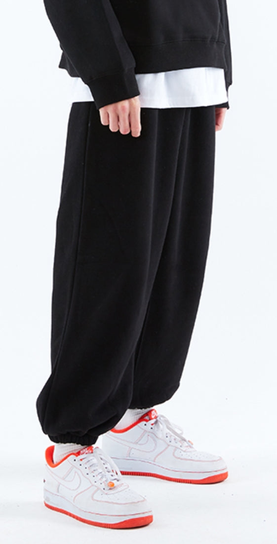 スローアシッド(SLOW ACID)  Wide Keyring Napping Sweatpants (NAPPING / BLACK)