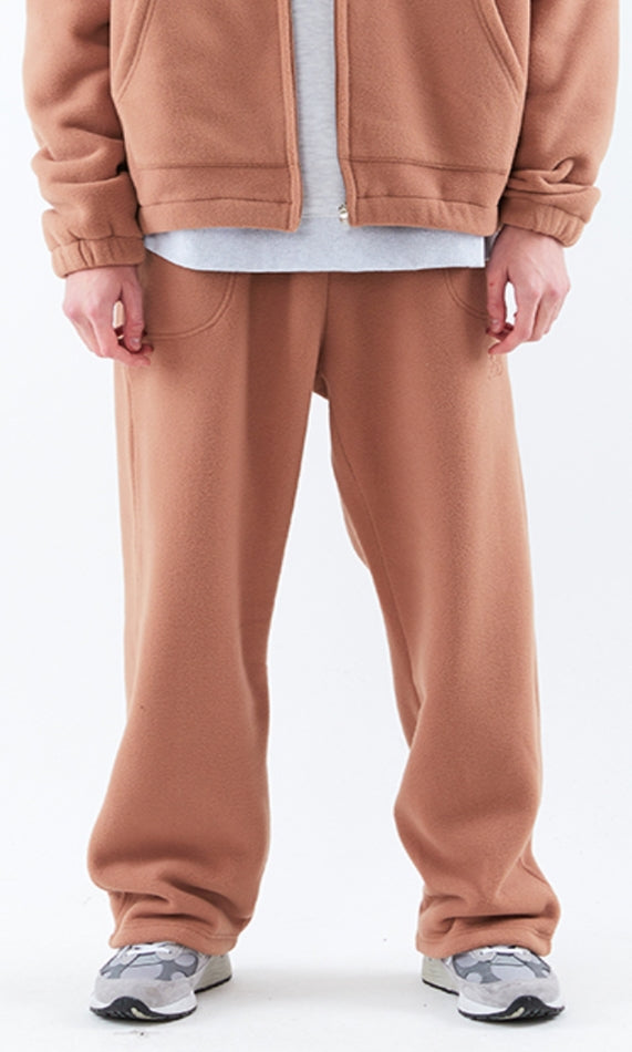 スローアシッド(SLOW ACID)  Stitch Embroidery Fleece Pants (BROWN)