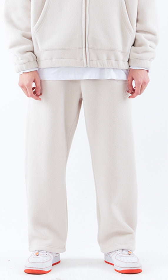 スローアシッド(SLOW ACID)  Stitch Embroidery Fleece Pants (IVORY)