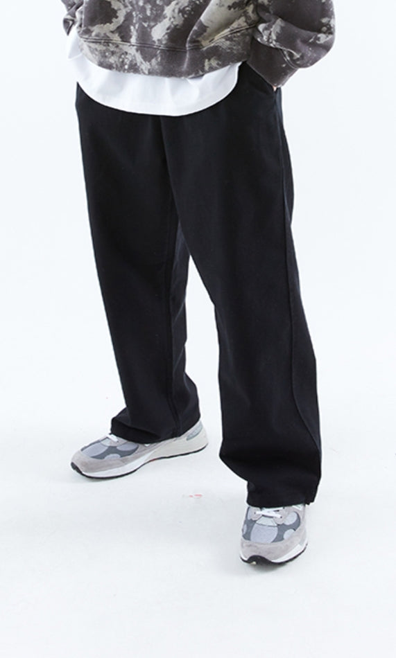 スローアシッド(SLOW ACID)  Washing Cotton Wide String Pants (BLACK)