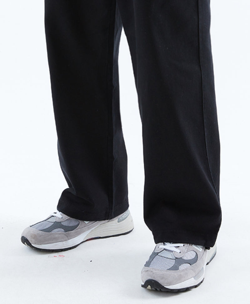 スローアシッド(SLOW ACID)  Washing Cotton Wide String Pants (BLACK)