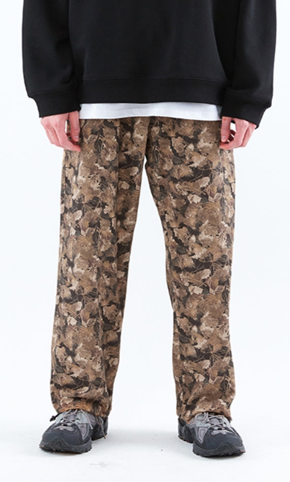 スローアシッド(SLOW ACID) Washing Cotton Wide String Pants (BROWN)