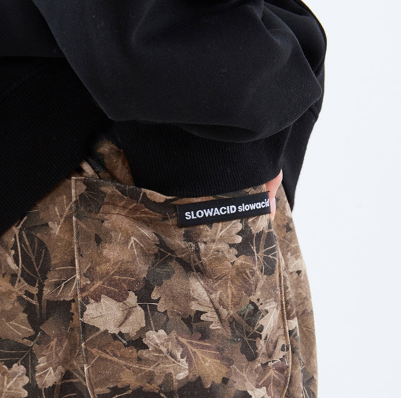 スローアシッド(SLOW ACID) Washing Cotton Wide String Pants (BROWN)