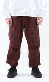 スローアシッド(SLOW ACID)  Washing Cotton Cargo Jogger Pants (STAINED RED)