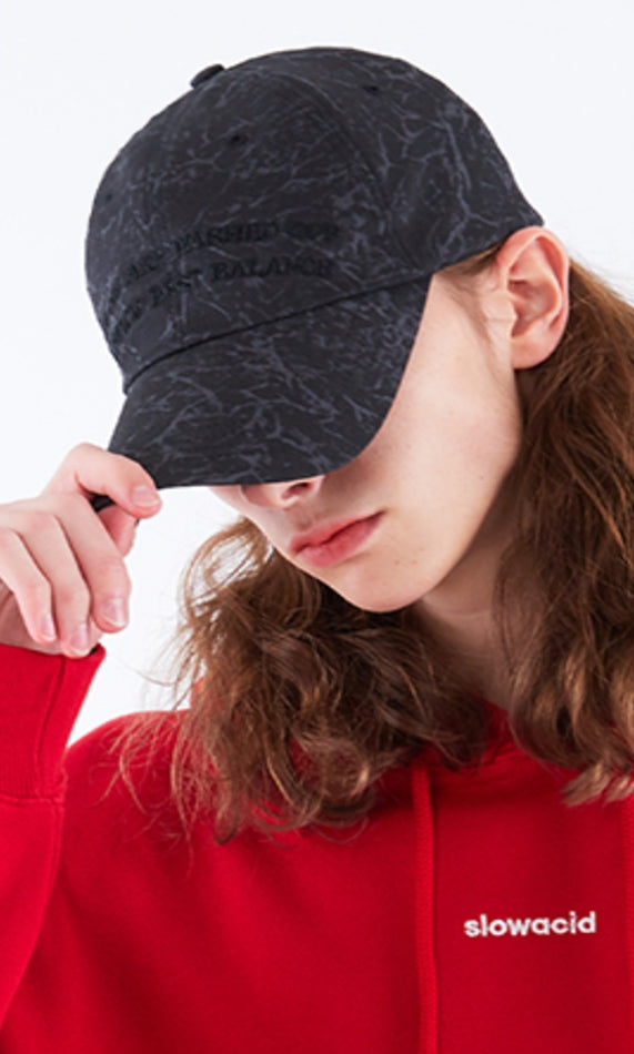 スローアシッド(SLOW ACID) Arc Lettering Cap (STAINED BLACK)