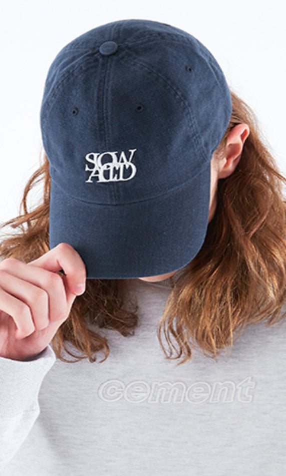 スローアシッド(SLOW ACID)  Contact Logo Washing Cap (NAVY)