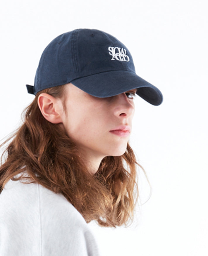 スローアシッド(SLOW ACID)  Contact Logo Washing Cap (NAVY)