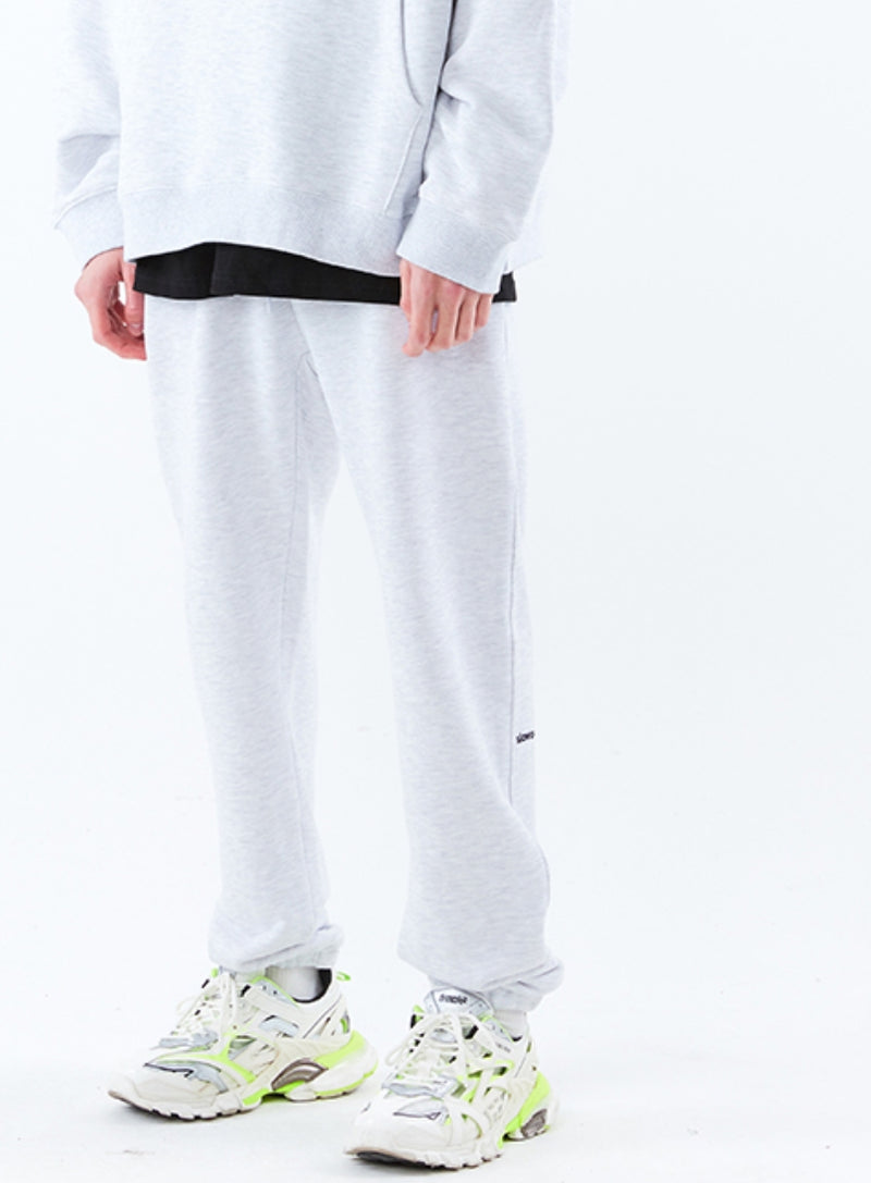 スローアシッド(SLOW ACID)    Signature Logo Sweat pants (MELANGE WHITE)