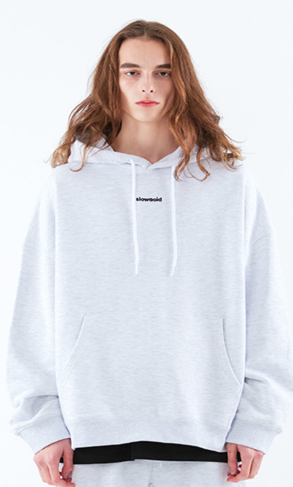 スローアシッド(SLOW ACID)  Signature Logo Hoodie (MELANGE WHITE)