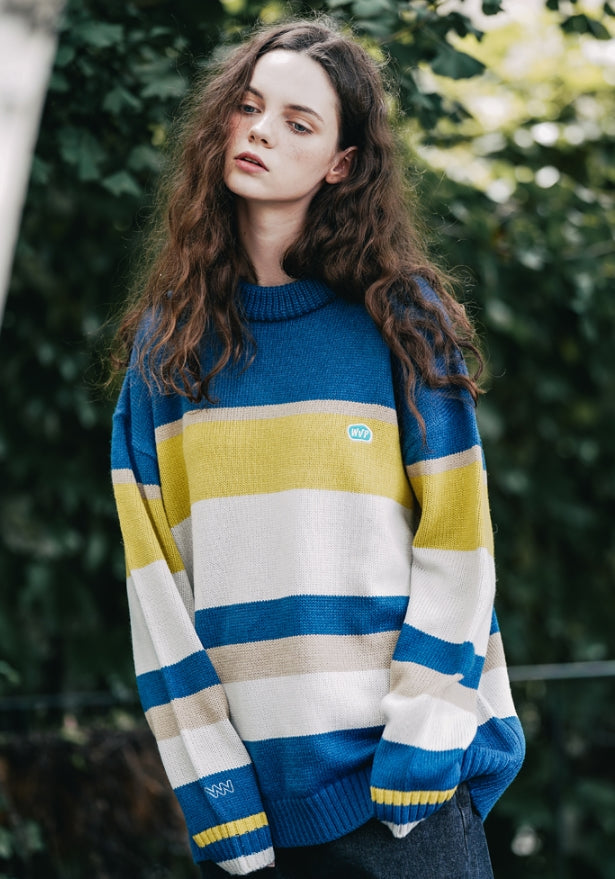 ダブルユーブイプロジェクト(WV PROJECT) Bread Round Knit Blue MJKN7410