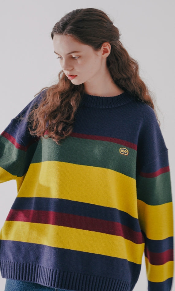 ダブルユーブイプロジェクト(WV PROJECT) Bread Round Knit Navy MJKN7410