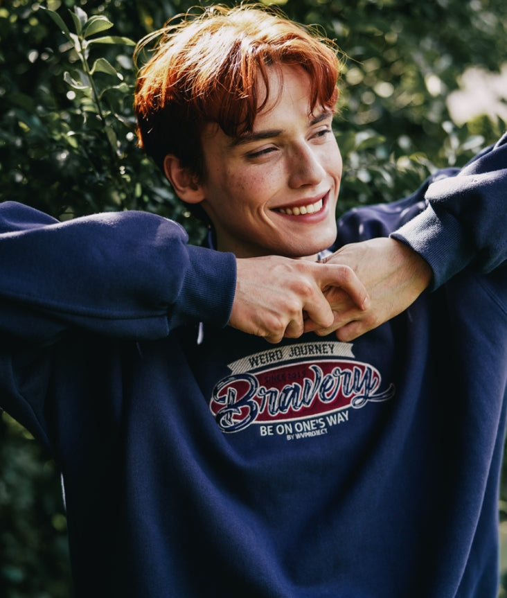 ダブルユーブイプロジェクト(WV PROJECT) Once Brave Sweatshirt Navy MJMT7429