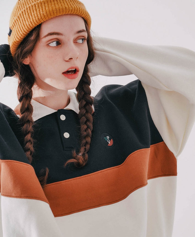 ダブルユーブイプロジェクト(WV PROJECT) Class Rugby Color Man to Man Cream HWMT7418