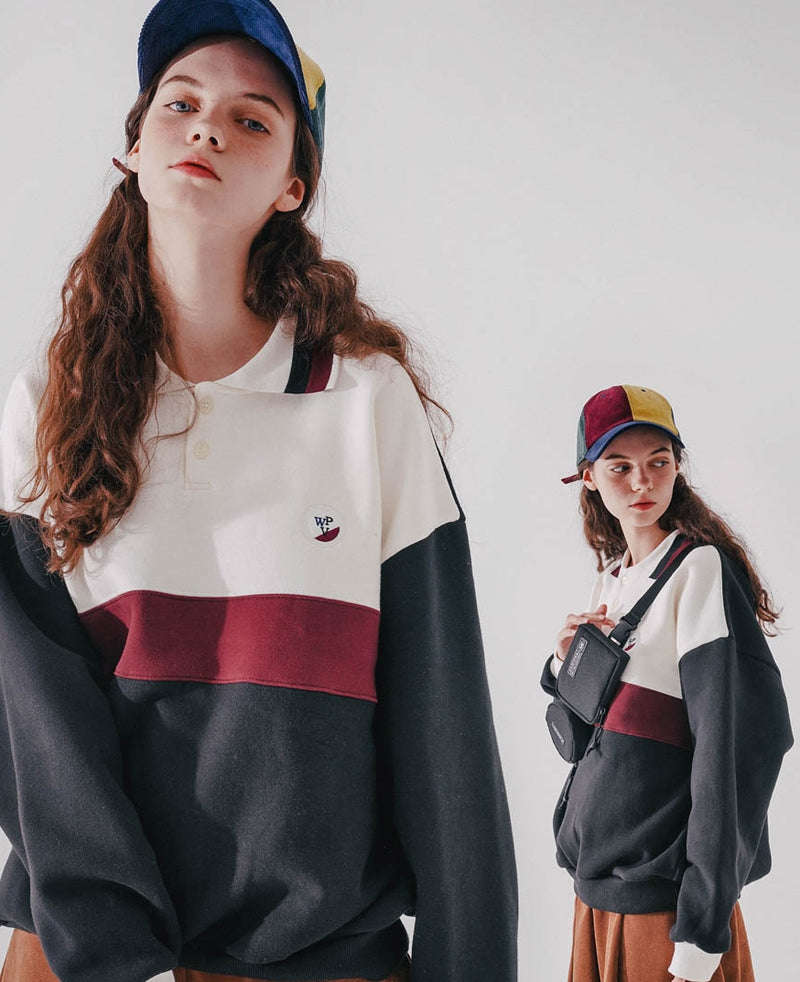 ダブルユーブイプロジェクト(WV PROJECT) Class Rugby Color Man to Man Black HWMT7418