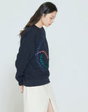 ロマンティッククラウン(ROMANTIC CROWN) CEREMONY LAUREL SWEATSHIRT_NAVY
