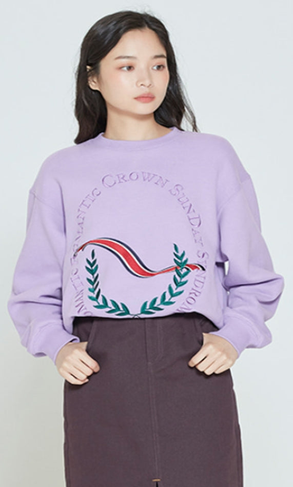 ロマンティッククラウン(ROMANTIC CROWN) CEREMONY LAUREL SWEATSHIRT_PURPLE