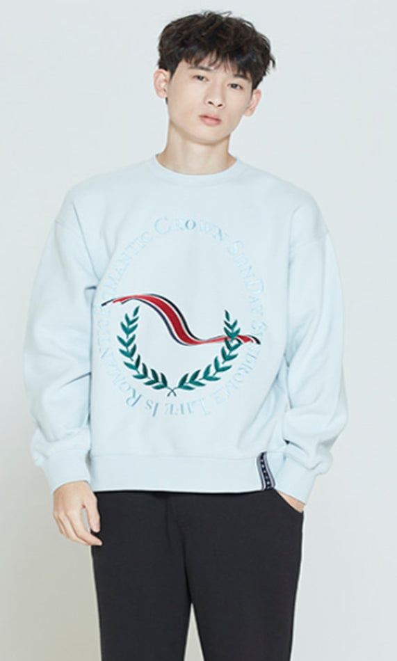 ロマンティッククラウン(ROMANTIC CROWN) CEREMONY LAUREL SWEATSHIRT_SKY BLUE