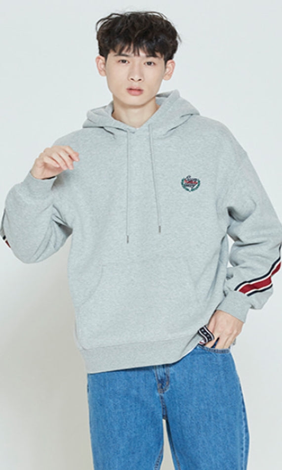 ロマンティッククラウン(ROMANTIC CROWN) STRIPE BANDING HOODIE_GREY