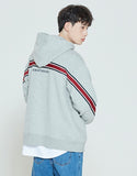 ロマンティッククラウン(ROMANTIC CROWN) STRIPE BANDING HOODIE_GREY