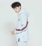 ロマンティッククラウン(ROMANTIC CROWN) STRIPE BANDING HOODIE_SKY BLUE