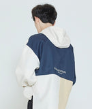 ロマンティッククラウン(ROMANTIC CROWN) COLOR BLOCK HOODIE SHIRT_OATMEAL