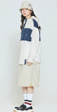 ロマンティッククラウン(ROMANTIC CROWN) COLOR BLOCK HOODIE SHIRT_OATMEAL