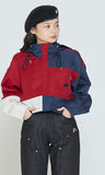 ロマンティッククラウン(ROMANTIC CROWN)COLOR BLOCK HOODIE SHIRT_NAVY