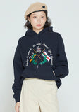 ロマンティッククラウン(ROMANTIC CROWN) SUNDAY SYNDROME FLAG HOODIE_NAVY