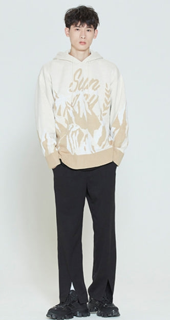 ロマンティッククラウン(ROMANTIC CROWN) MOUNTAIN KNITTED HOODIE_OATMEAL