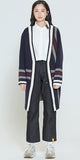 ロマンティッククラウン(ROMANTIC CROWN) CHECK KNITTED LONG CARDIGAN_NAVY