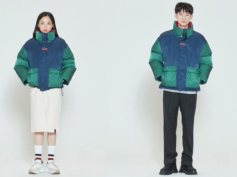 ロマンティッククラウン(ROMANTIC CROWN) COLOR BLOCK POCKET PARKA_GREEN