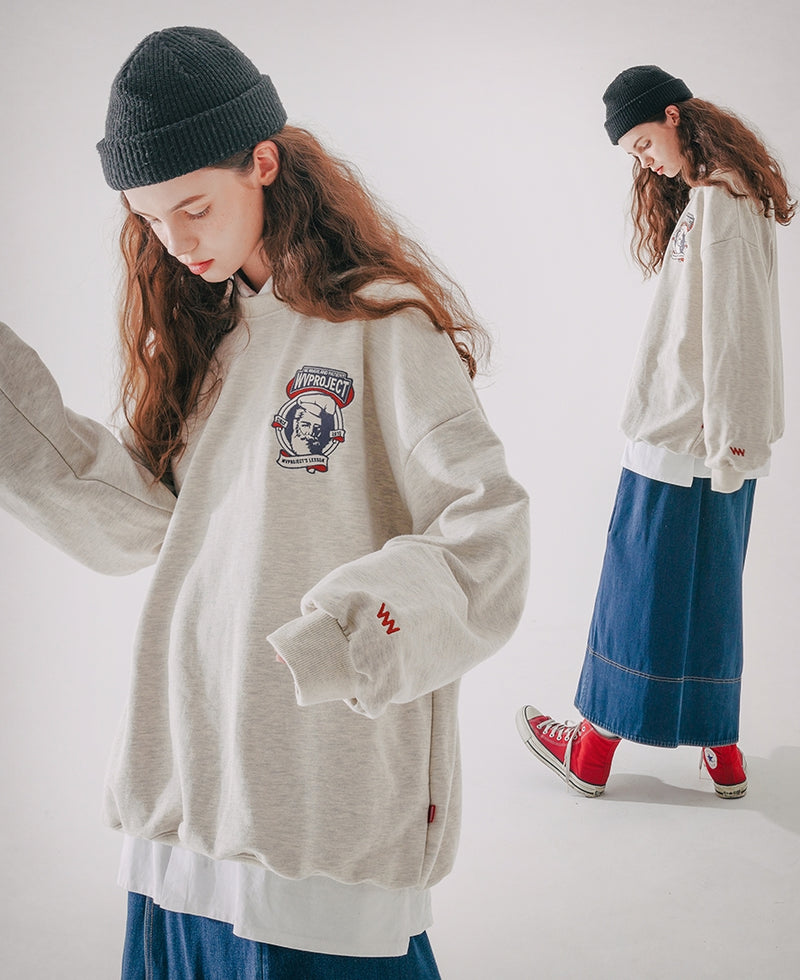 ダブルユーブイプロジェクト(WV PROJECT) Baker Emblem Sweatshirt Oat meal JJMT7409