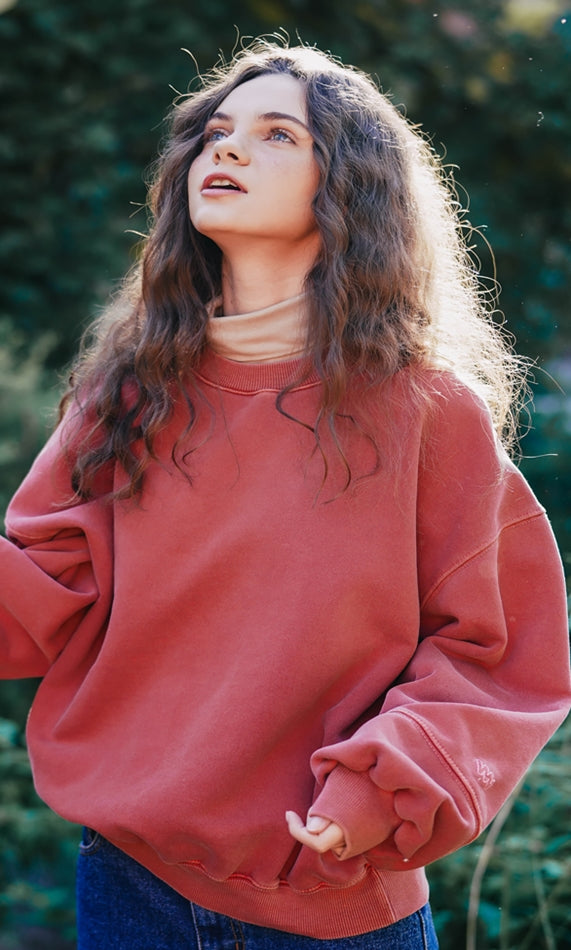 ダブルユーブイプロジェクト(WV PROJECT) Grain Pigment Sweatshirt RedBrown MJMT7435