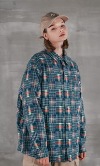パーステップ(PERSTEP) SQUARE PATCH SHIRT GREEN SMLS4379