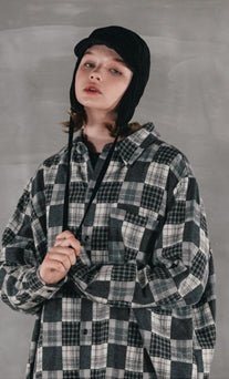 パーステップ(PERSTEP) SQUARE PATCH SHIRT GREY SMLS4379